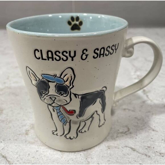 CLASSY & SASSY Frenchie Bulldog Dog Mug by SPECTRUM Designz 2022 Coffee 17oz NEW - Picture 1 of 5